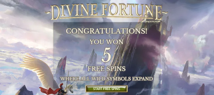 Divine Fortune 5 free spins