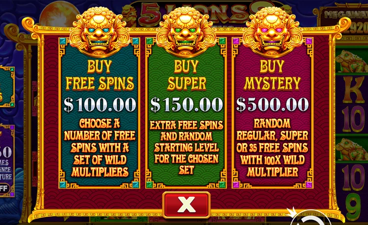 5 Lions Megaways 2 bonus buy