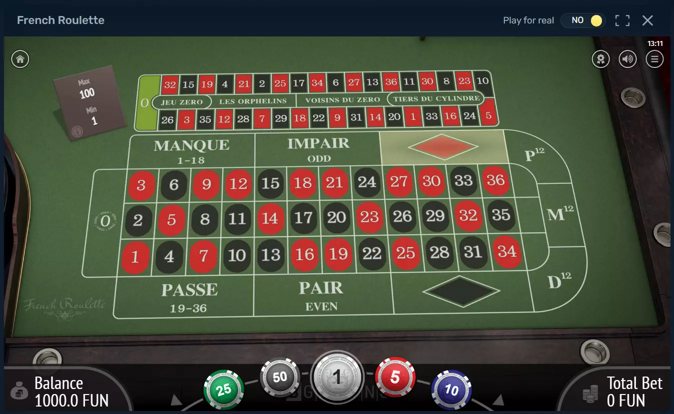 French Roulette Game from BGaming