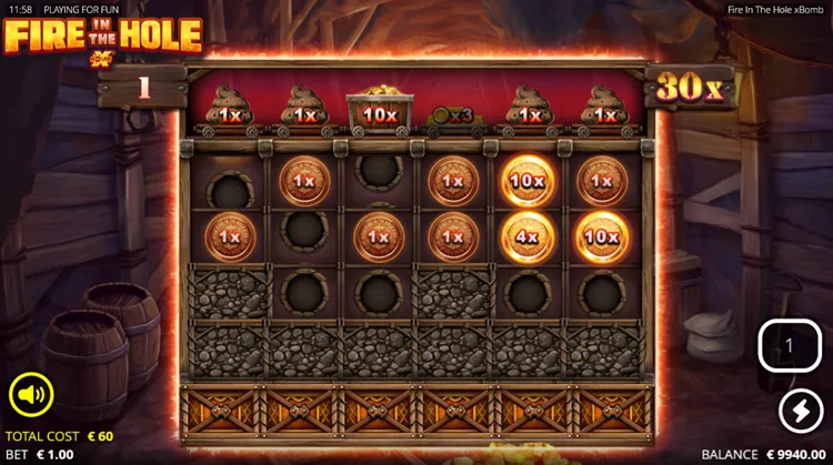 Fire in the Hole XBomb bonus round